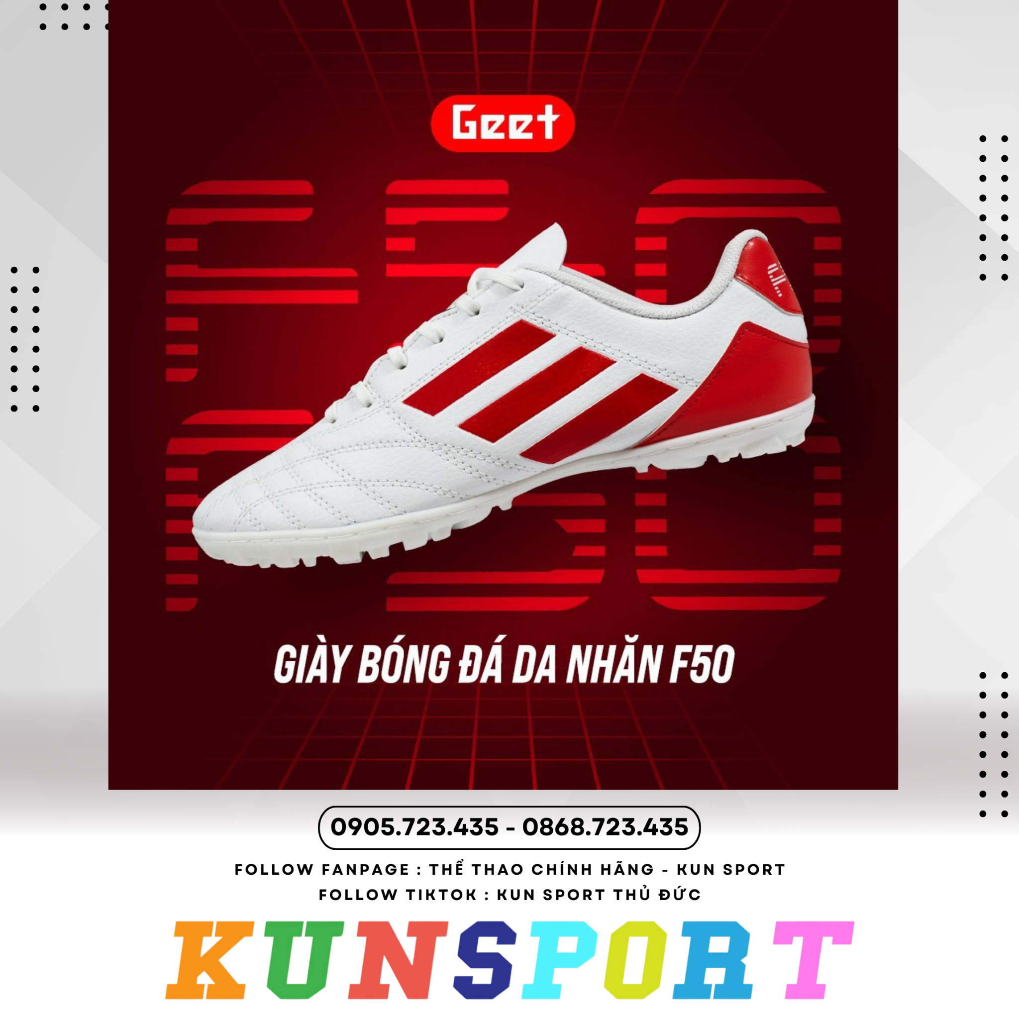  Giày đá banh 3 Sọc GEET_F50 