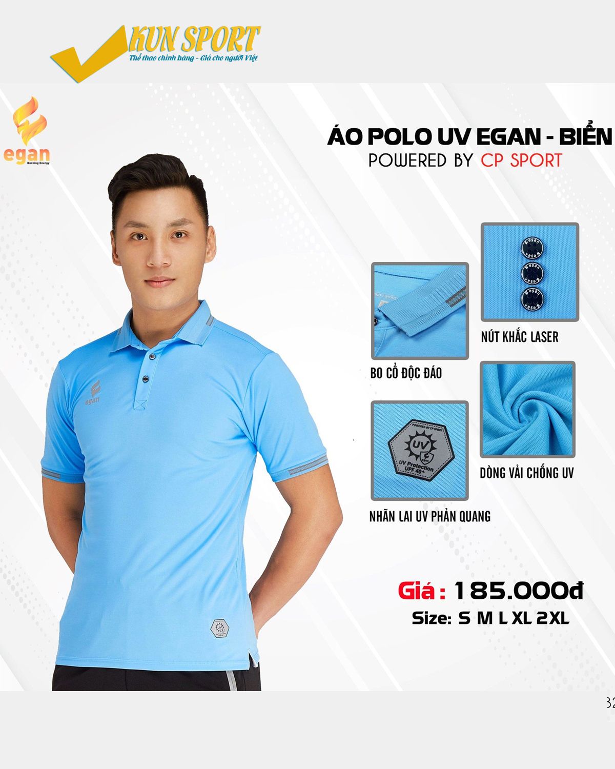  ÁO POLO UV EGAN - Xanh lý 