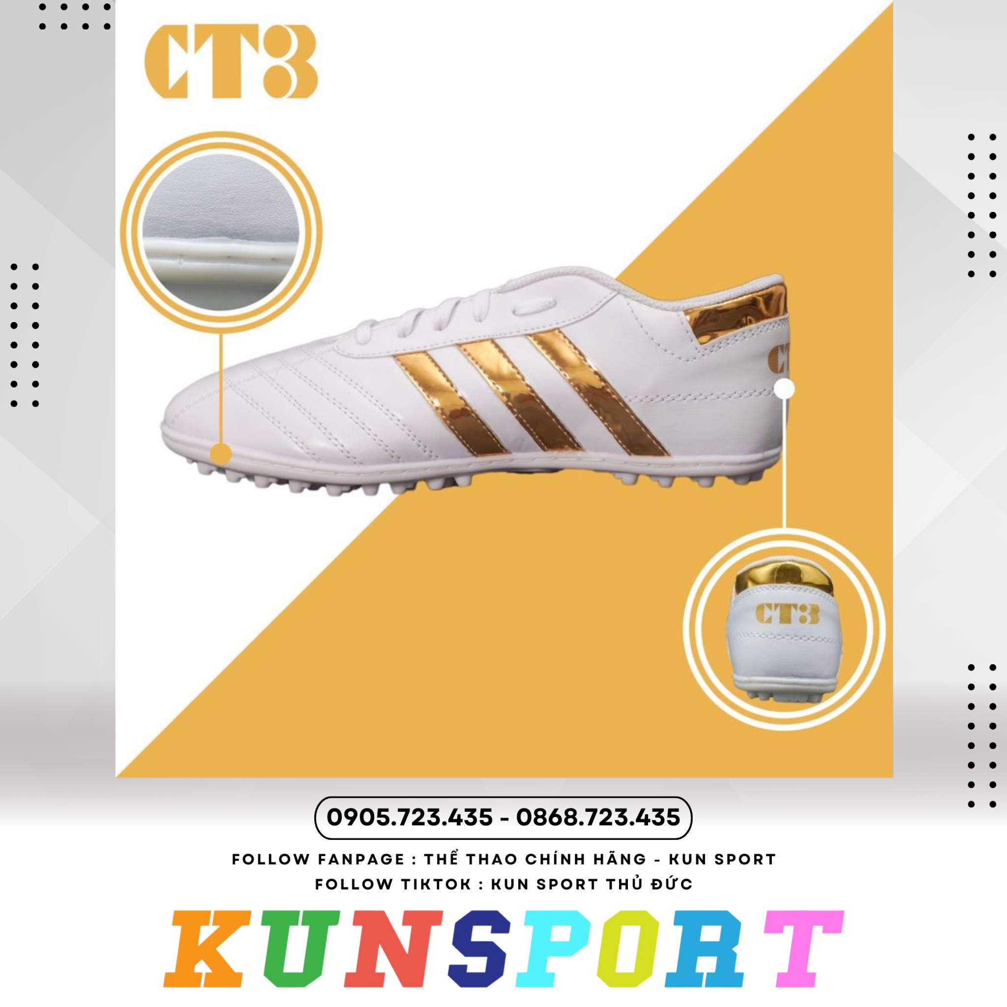  Giày đá banh 3 Sọc CT3 Size_nhỏ 