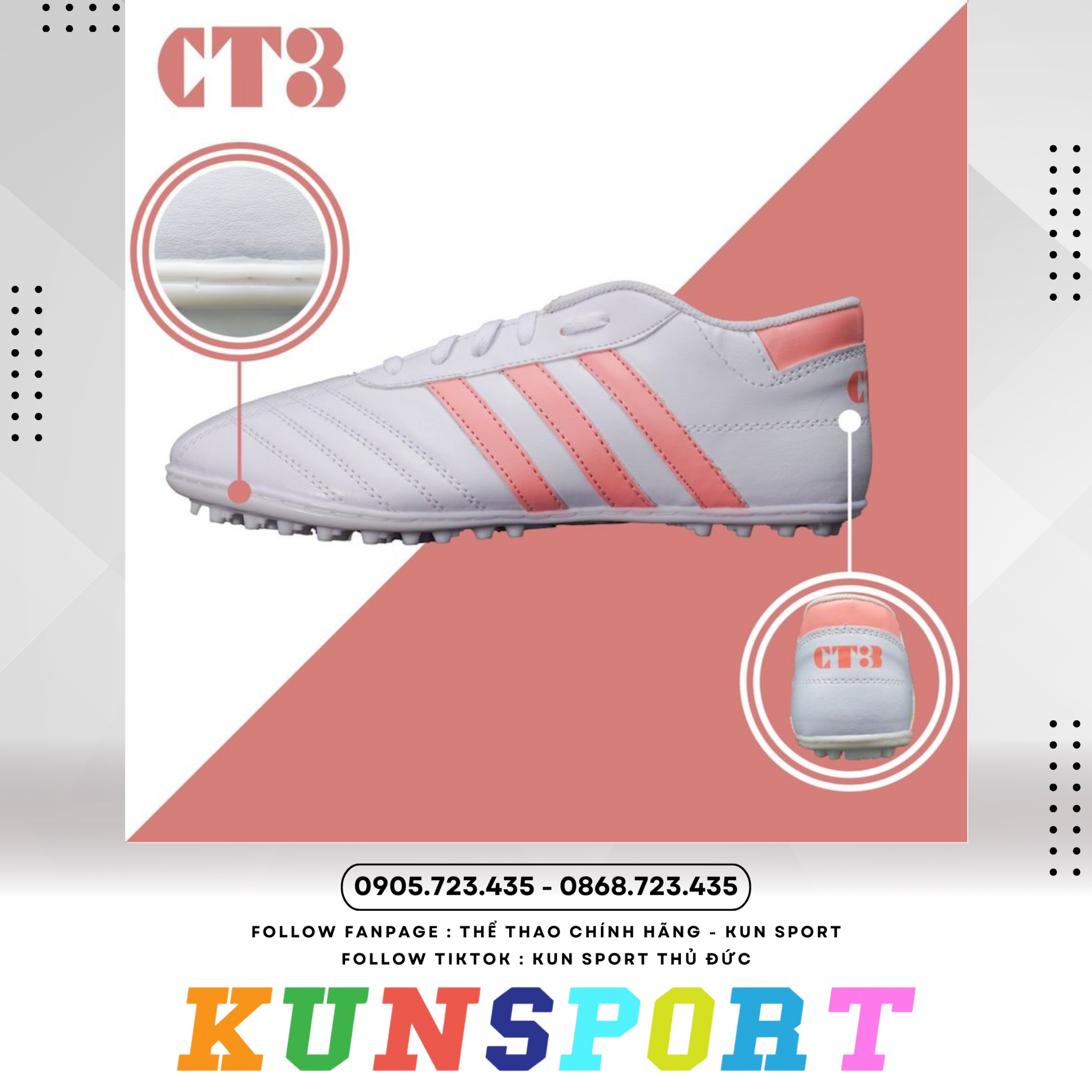  Giày đá banh 3 Sọc CT3 Da_trơn 
