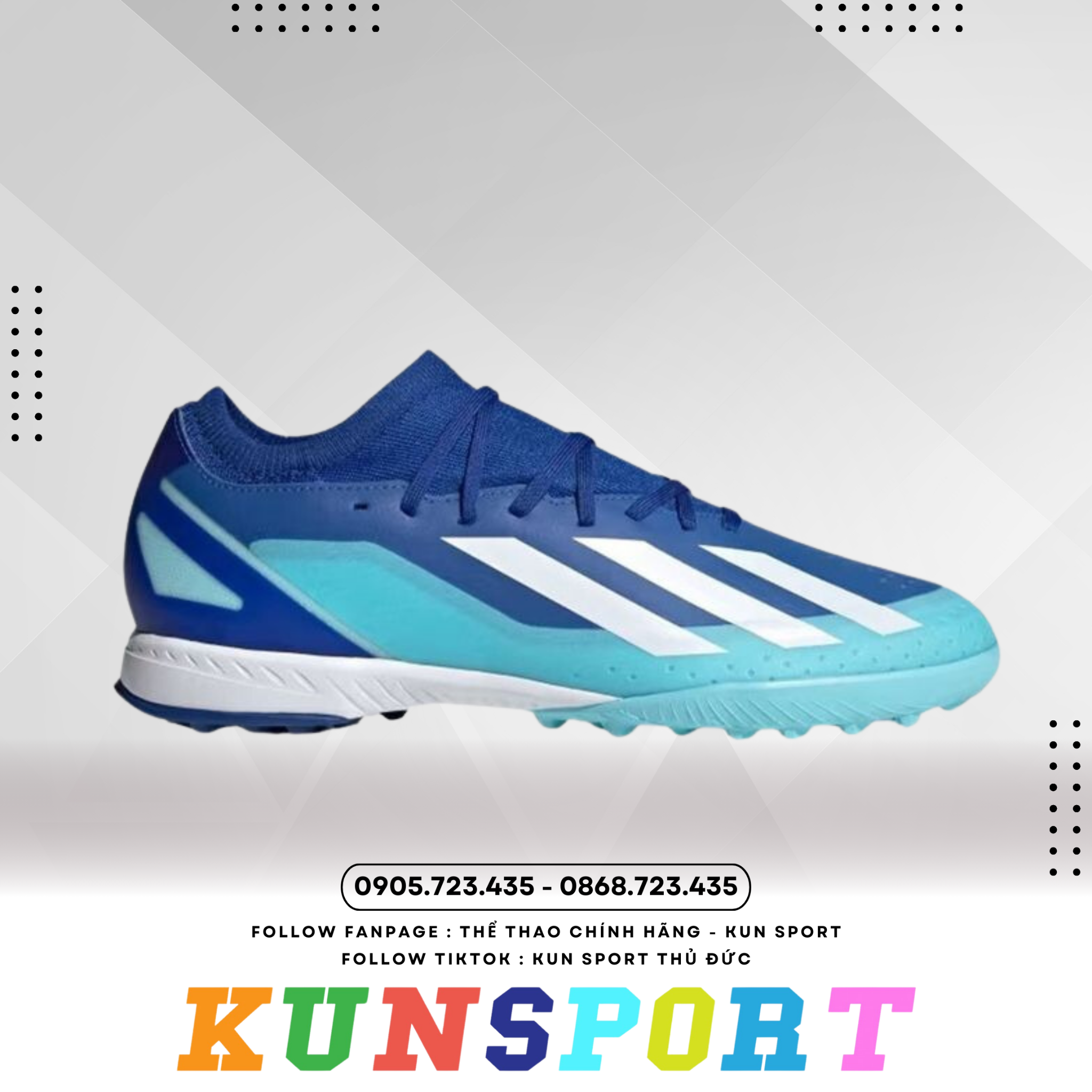  GIÀY ĐÁ BÓNG ADIDAS X CRAZYFAST .3 TF MARINERUSH - BRIGHT ROYAL/FOOTWEAR WHITE/SOLAR RED ID9338 