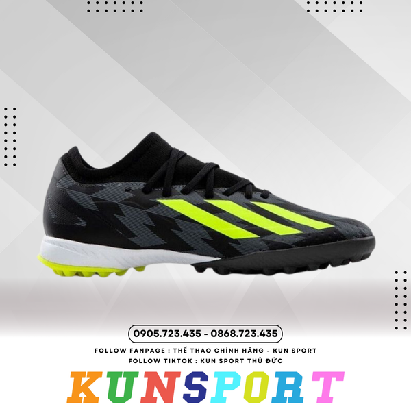  GIÀY ĐÁ BÓNG ADIDAS X CRAZYFAST INJ.3 TF - IG0767 - ĐEN/VÀNG CHANH 