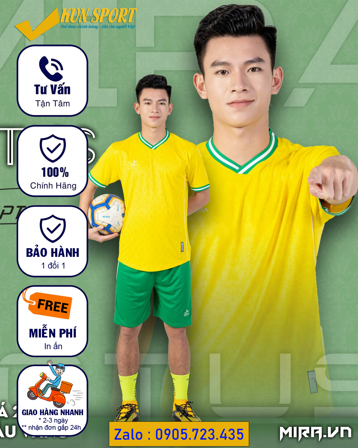  Bộ quần áo bóng đá MIRA LOTUS 