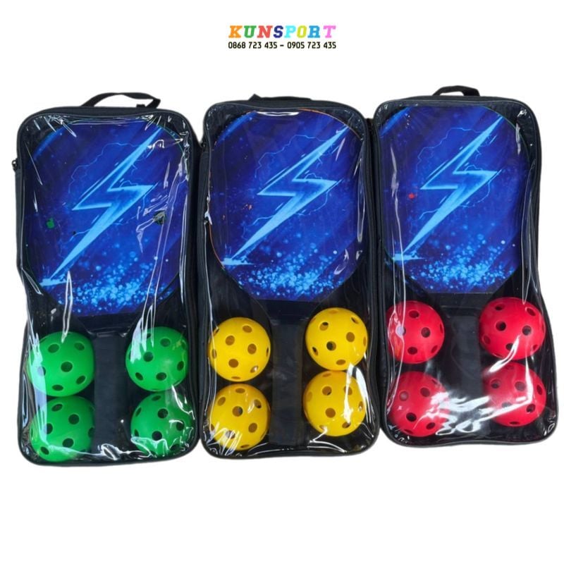  VỢT PICKLEBALL KUNSPORT (Set 2 vợt + 4 bóng) 