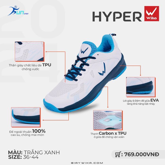  Giày Pickball WIKA HYPER 