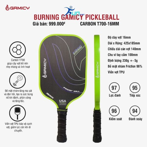  Vợt Pickleball Gamicy Burning T700 