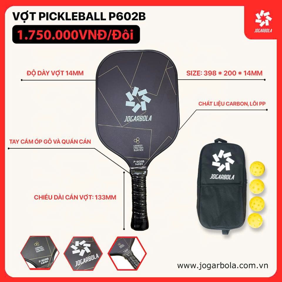  Bộ 2 vợt pickleball Jogarbola P-602 (kèm 4 bóng và túi đựng) 