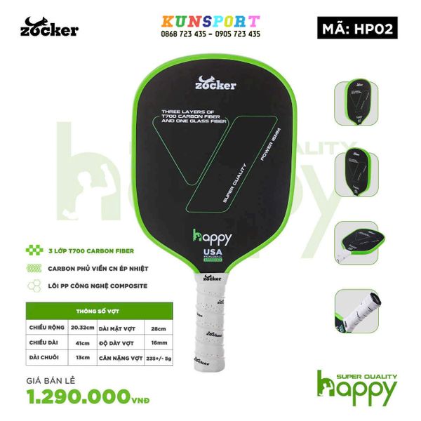  Vợt Pickleball Zocker Happy HP02 Super Quality 