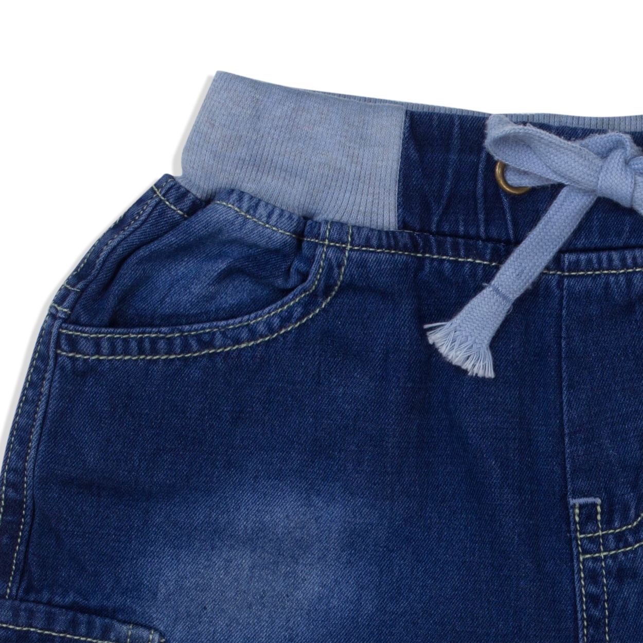 Quần jeans bé trai ngắn B057001 (6T,Xanh jean)