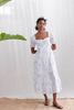 Maxi Cổ Vuông Cotton Trắng Luna Llena