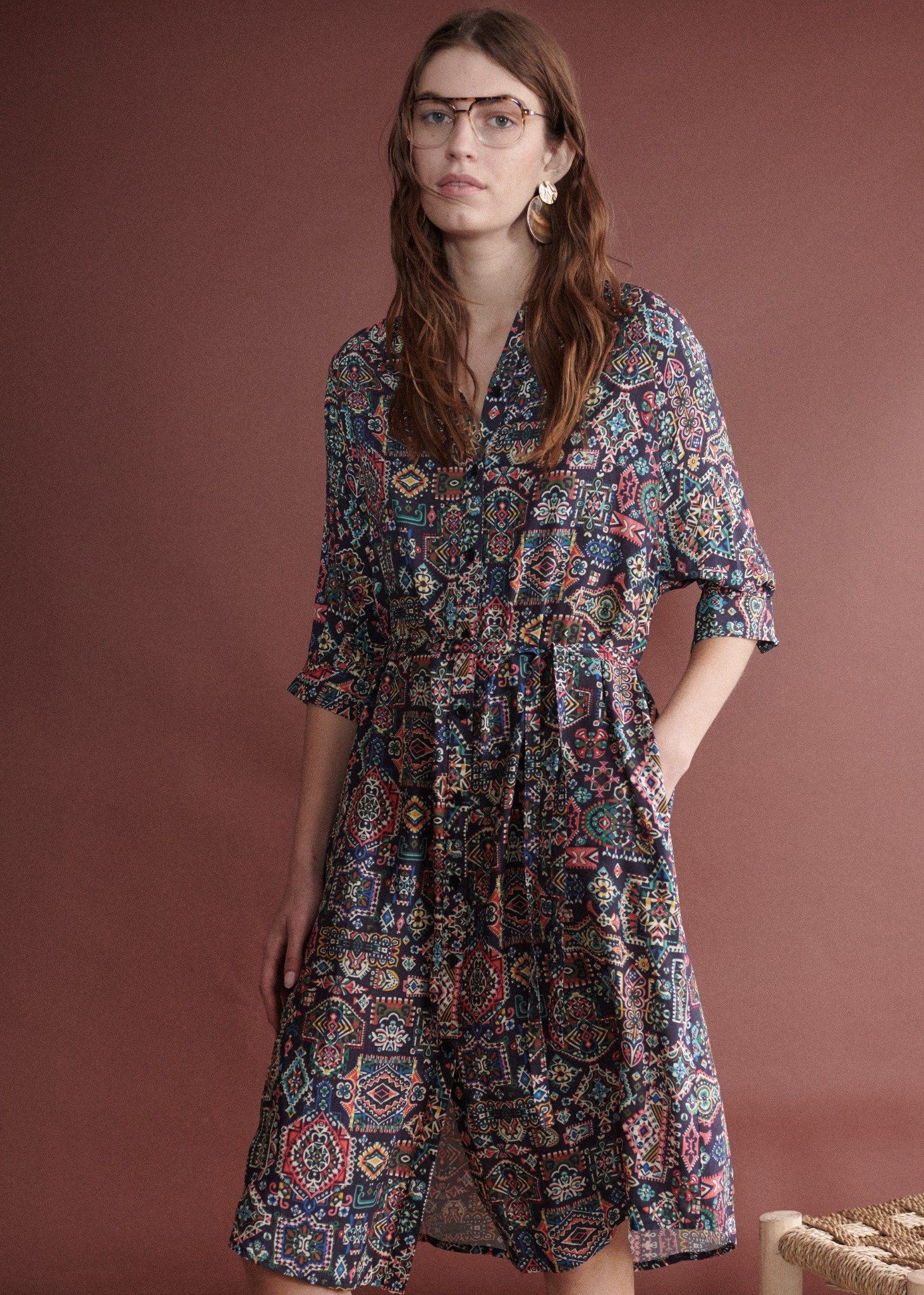 Đầm Cổ V Cotton Luna Llena