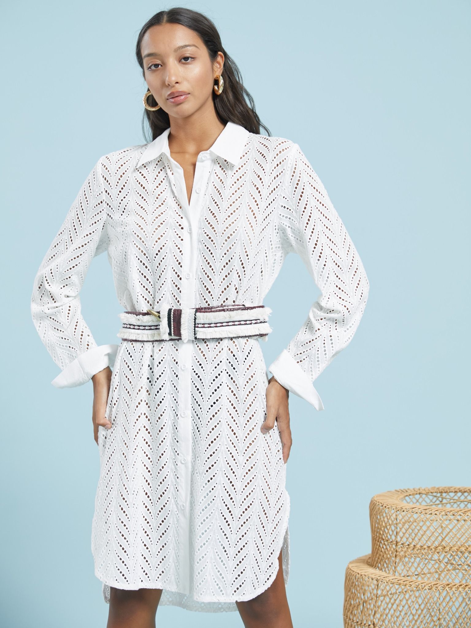 Đầm Sơ Mi Trắng Cotton Luna Llena