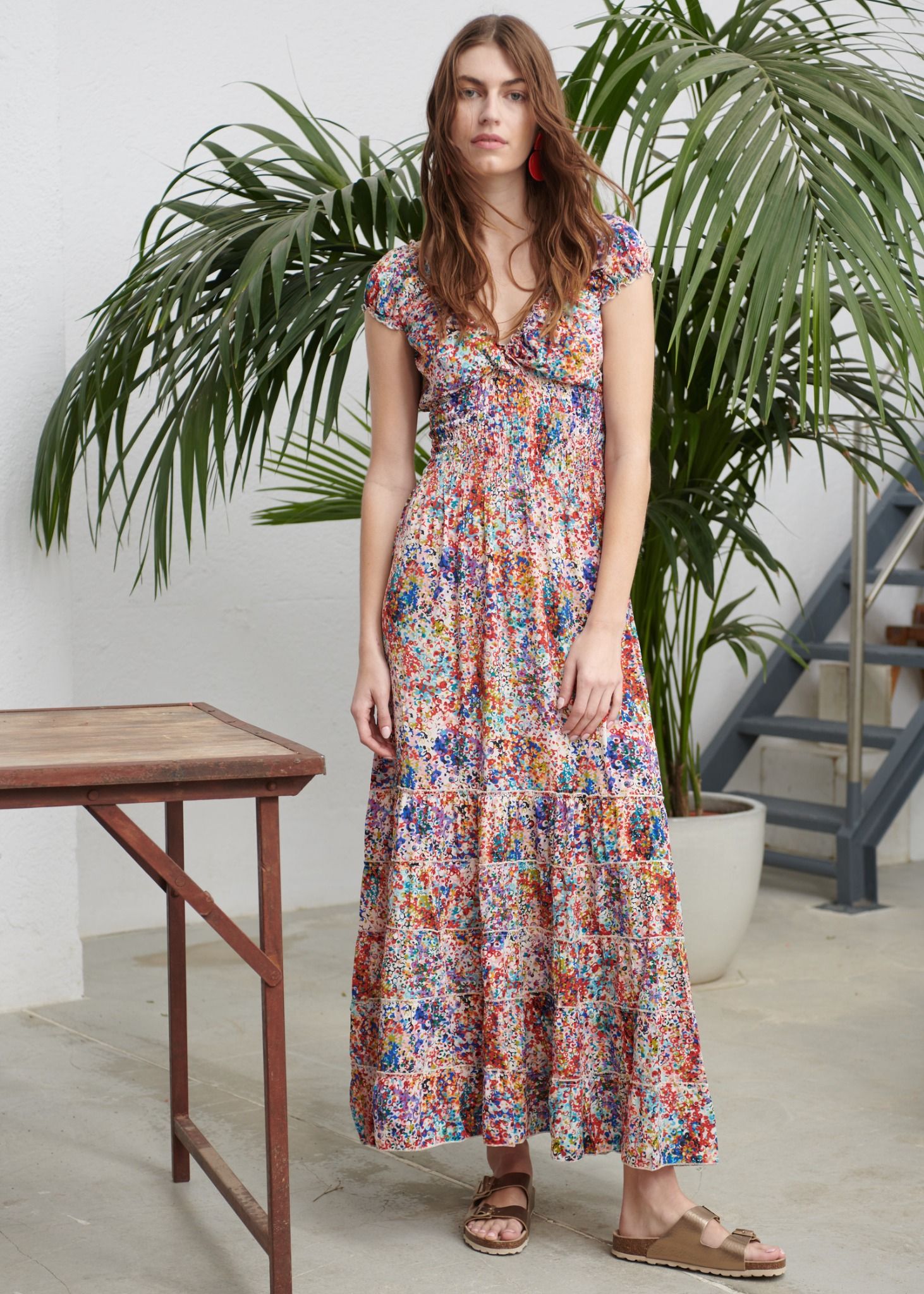 Đầm Maxi Cổ V Luna Llena