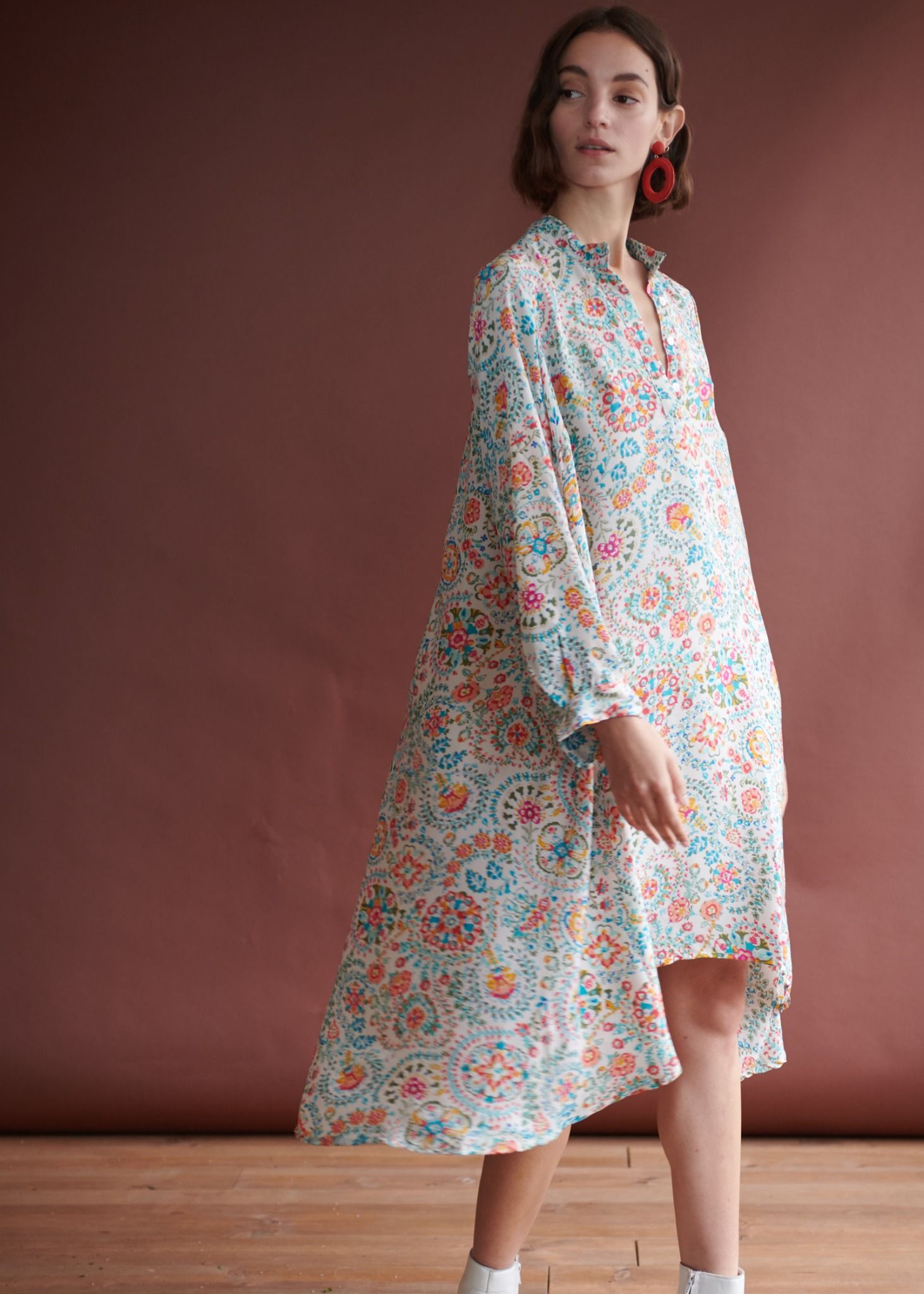 Đầm Midi Cổ Trụ Luna Llena
