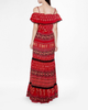 Đầm maxi boho bẹt vai