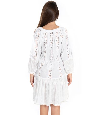  Đầm Trắng Boho Cotton Isla Bonita 