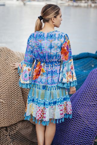  Đầm Boho Kết Cườm Cao Cấp Cotton Isla Bonita 