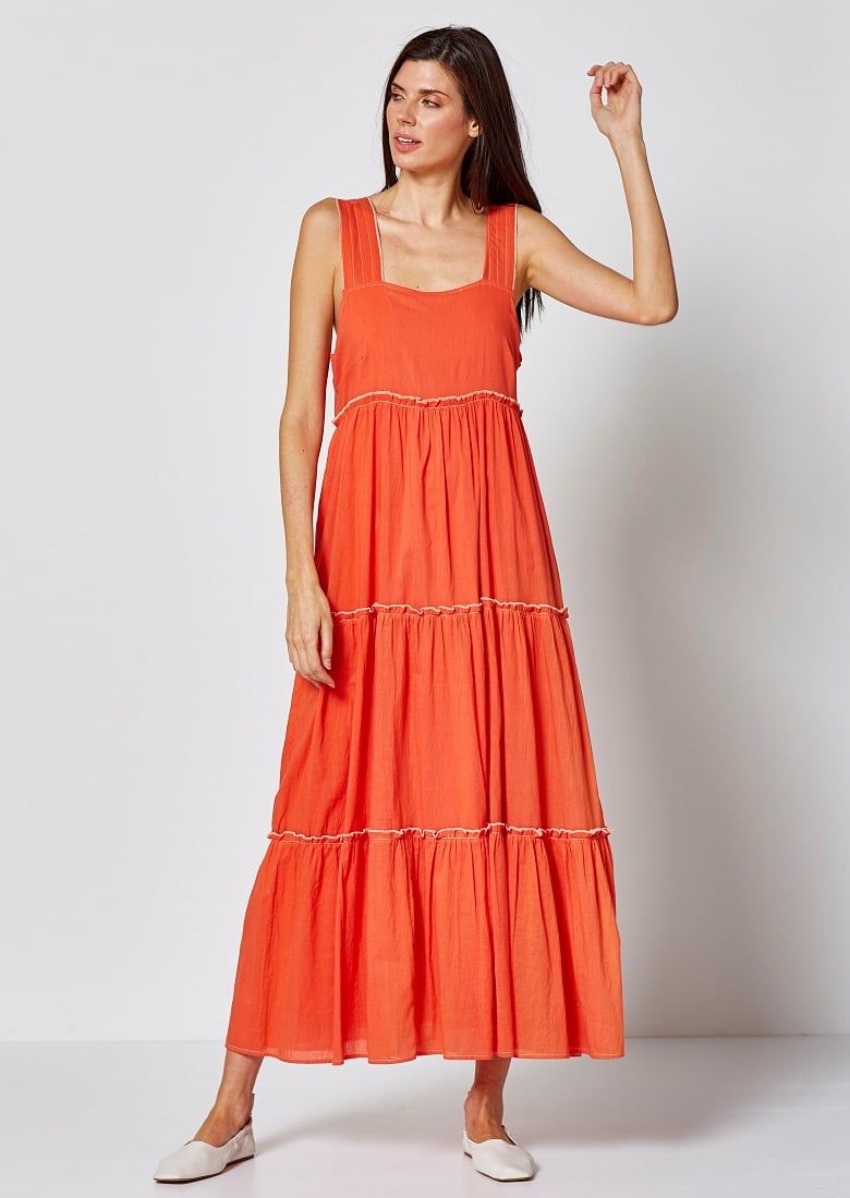 Đầm Maxi Cotton Đỏ VAN-DOS