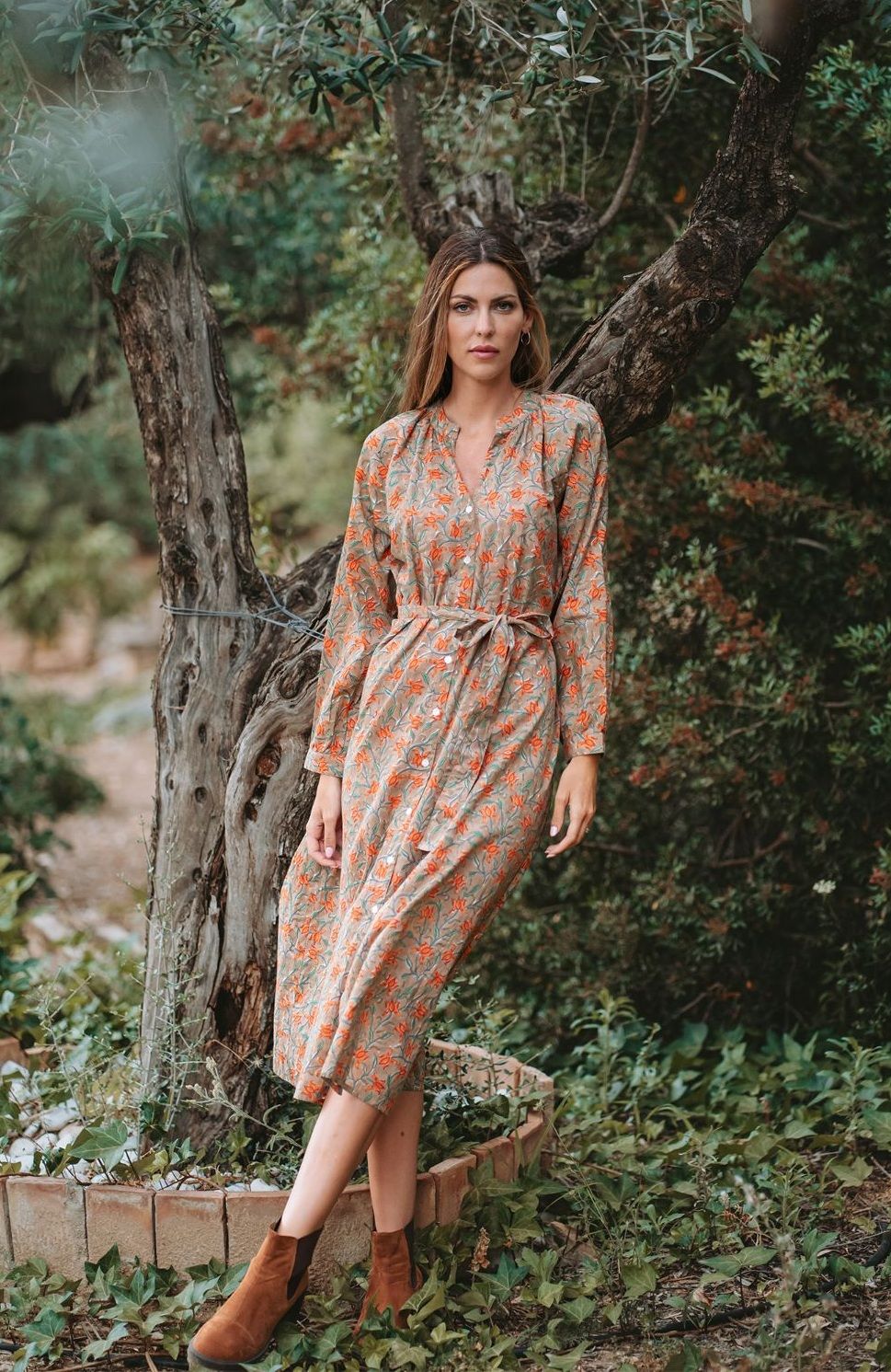 Đầm Midi Hoa Cotton Isla Bonita