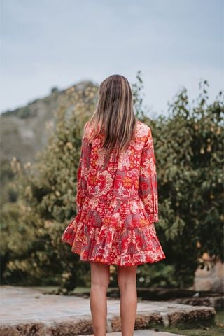  Đầm Boho Đỏ Cotton Isla Bonita 
