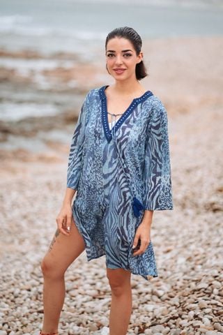  Đầm Boho Kết Ánh Kim Cotton Isla Bonita 