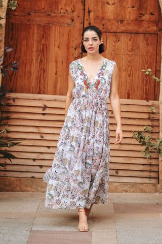  Maxi Hoa Kết Cườm Cotton Isla Bonita 