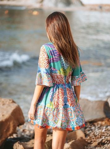  Đầm Boho Kết Cườm Cotton Isla Bonita 