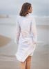 Đầm Sơmi Trắng Vẽ Ánh Kim Kết Hạt Cotton Isla Bonita