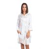 Đầm Sơmi Trắng Vẽ Ánh Kim Kết Hạt Cotton Isla Bonita
