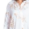 Đầm Sơmi Trắng Vẽ Ánh Kim Kết Hạt Cotton Isla Bonita