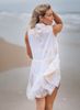 Đầm Sơmi Trắng Vẽ Ánh Kim Kết Cườm Cotton Isla Bonita