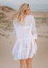 Đầm Trắng Thêu Phối Ren Kết Hạt Cao Cấp Cotton Isla Bonita