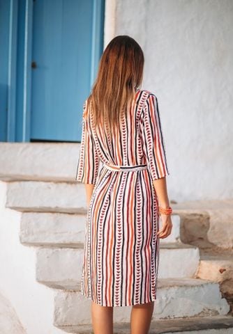  Đầm Sơmi Sọc Cotton Isla Bonita 
