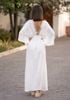Maxi Kimono Trắng Kết Hạt Cotton Isla Bonita