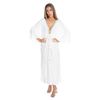 Maxi Kimono Trắng Kết Hạt Cotton Isla Bonita