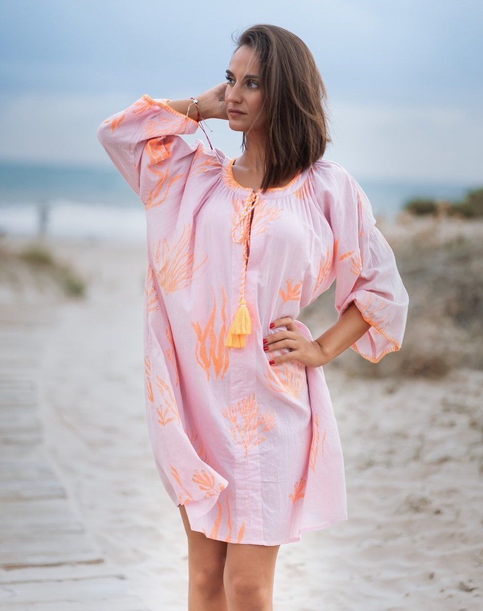 Đầm Boho Màu Neon Thêu Cotton Isla Bonita