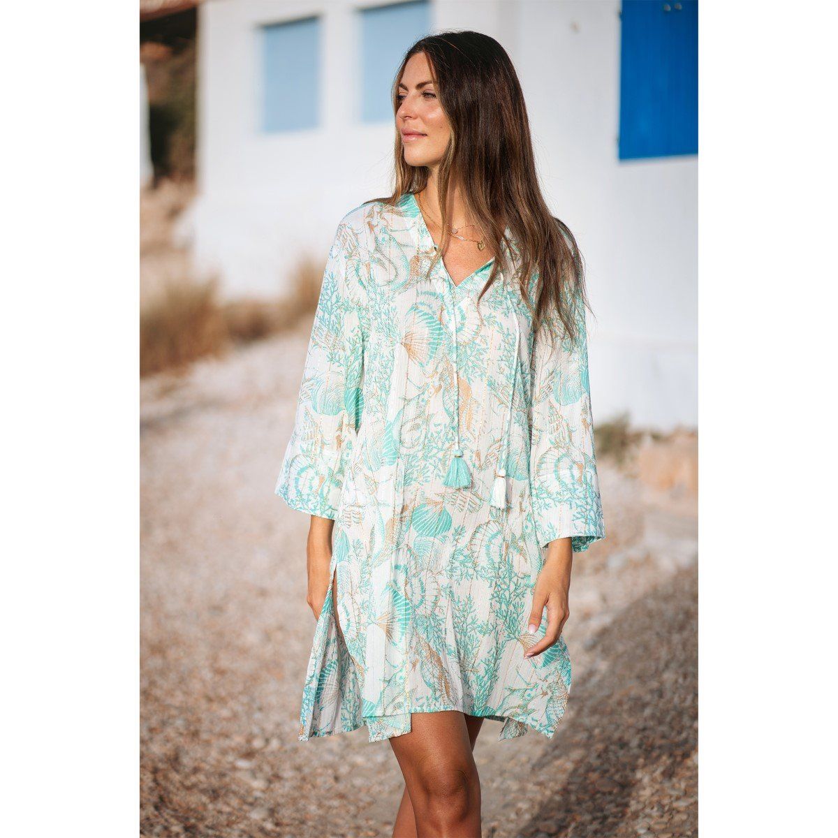 Đầm Boho Ánh Kim Cotton Isla Bonita