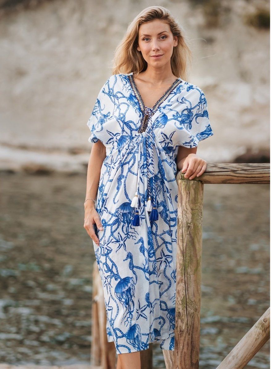 Maxi Kimno Kết Hạt Cotton Isla Bonita