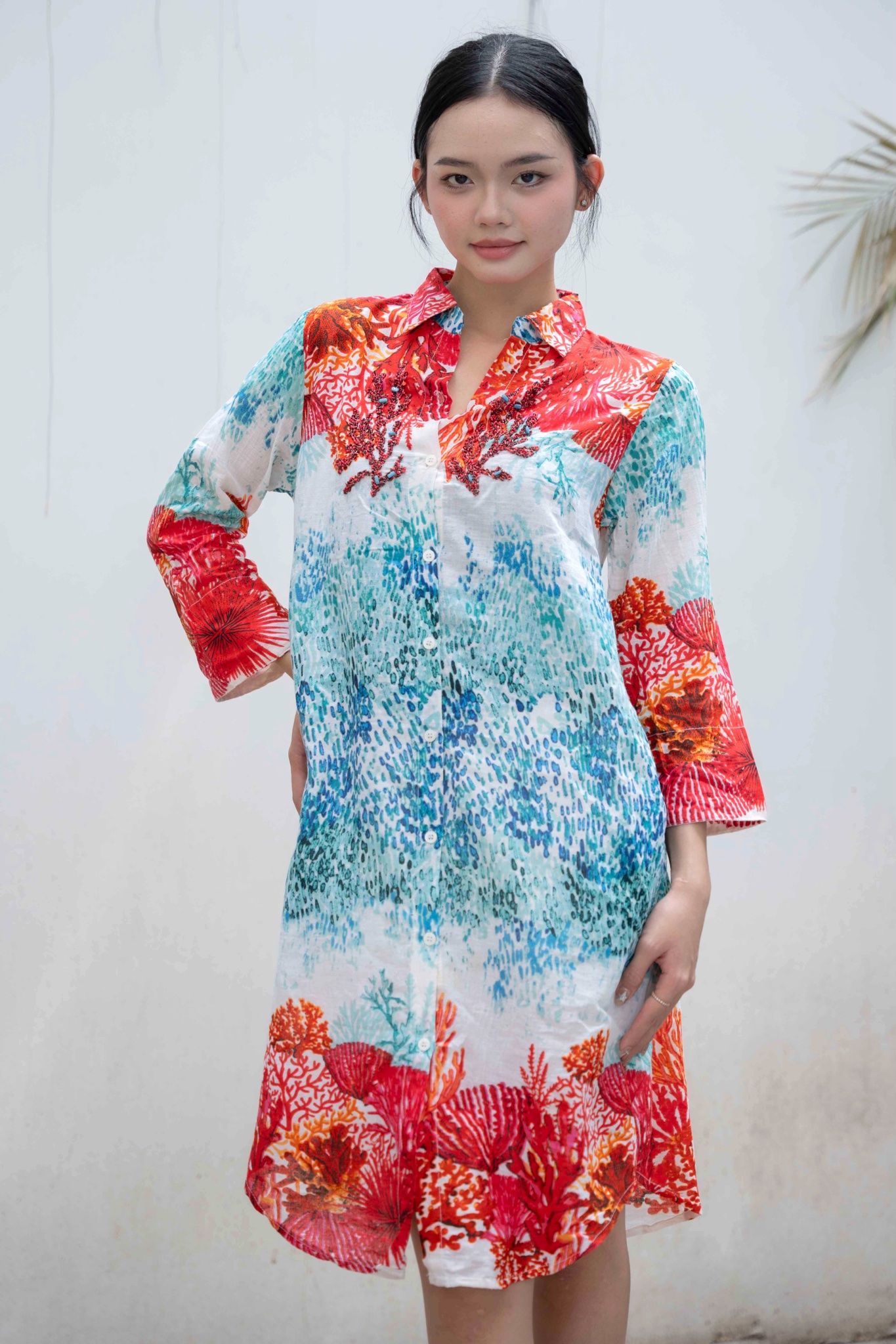 Đầm Sơ Mi Kết Cườm Isla Bonita