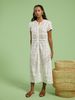 Đầm Midi Trắng Thêu Cotton Luna Llena