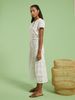 Đầm Midi Trắng Thêu Cotton Luna Llena