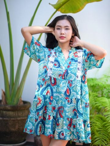  Đầm Cotton Phối Ren Isla Bonita 
