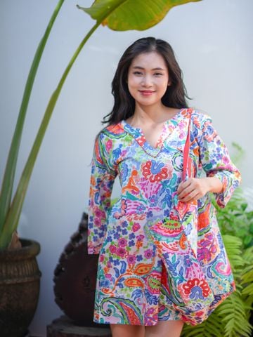  Đầm Xẻ Tà Thêu Cotton Isla Bonita 