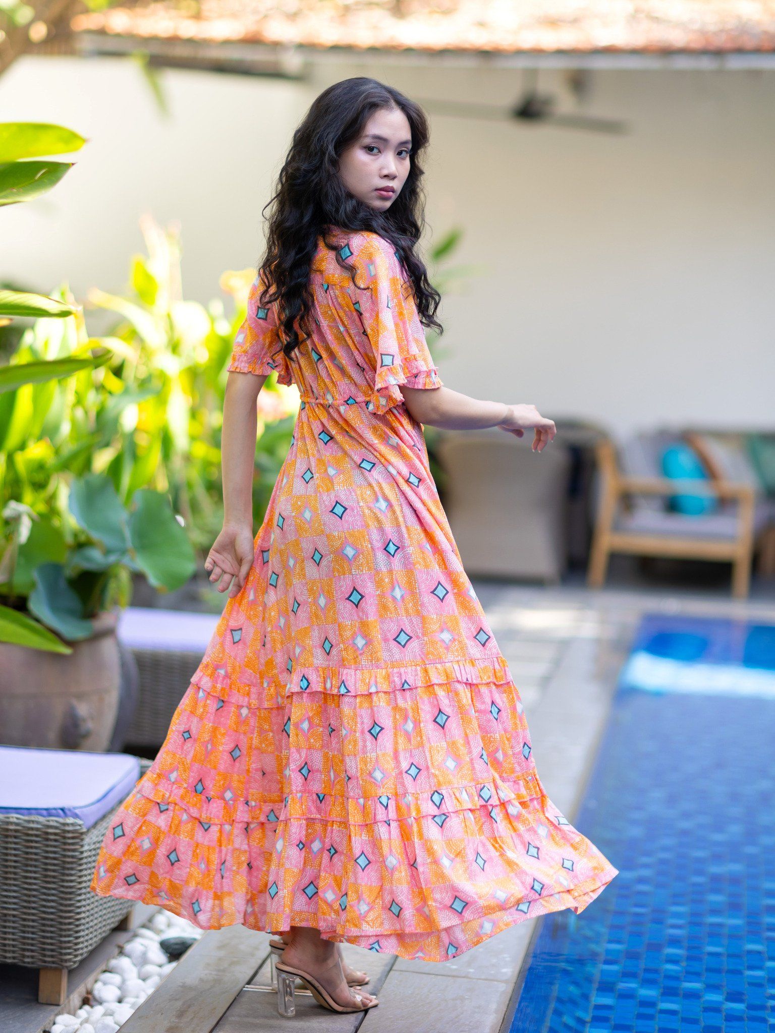 Maxi Hoa Thêu Cotton Isla Bonita