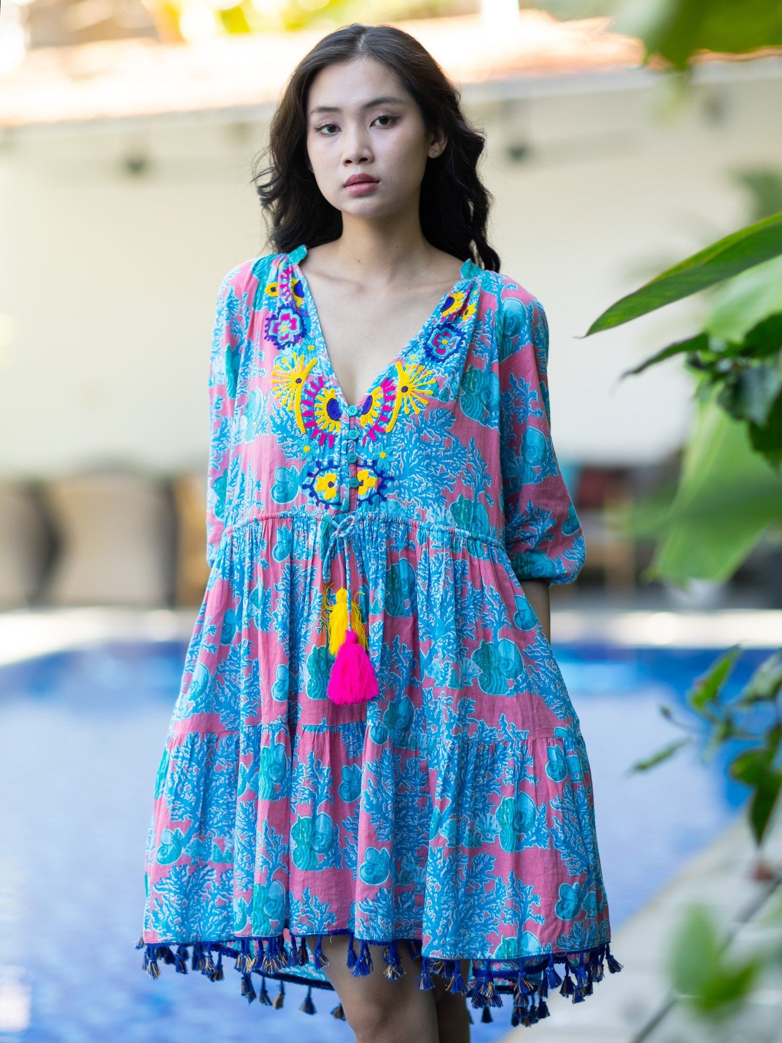 Đầm Thêu Nổi Cotton Isla Bonita