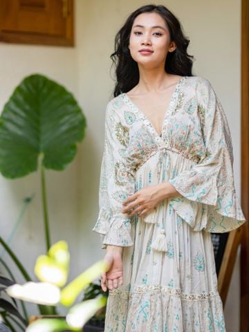  Maxi Kimono Kết Hạt Cotton Isla Bonita 
