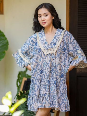  Đầm Boho Phối Ren Cotton Isla Bonita 