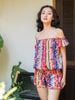 Jumpsuit Trễ Vai Vẽ Ánh Kim Isla Bonita