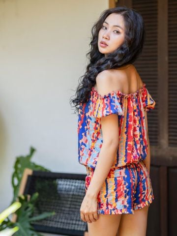  Jumpsuit Trễ Vai Vẽ Ánh Kim Isla Bonita 