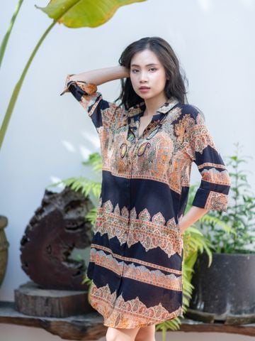  Đầm Sơ Mi Kết Cườm Cotton Isla Bonita 